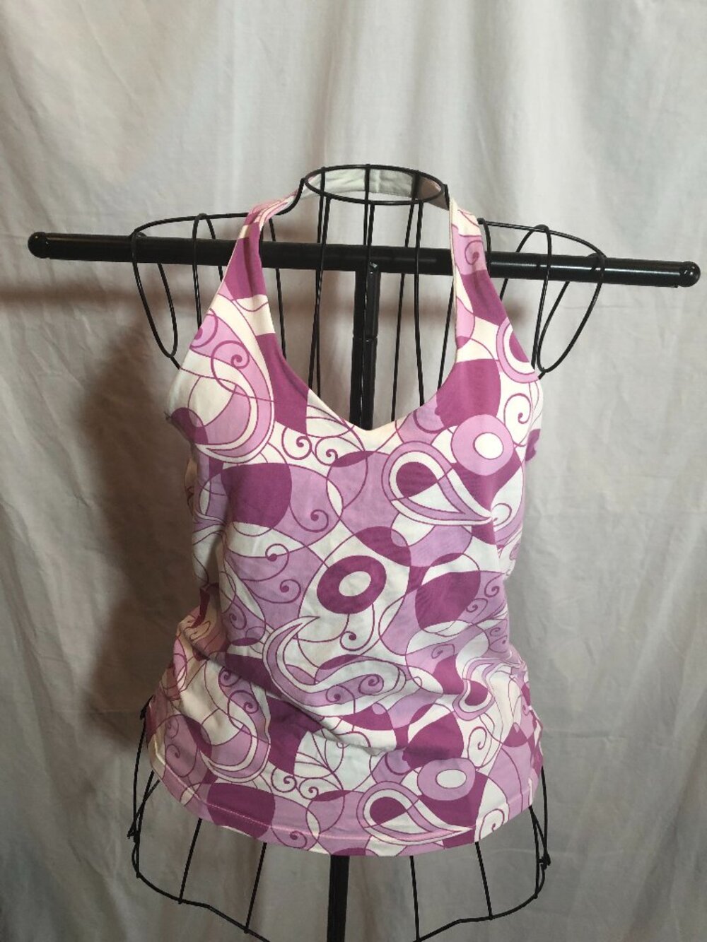 Sonoma Stretch LARGE Purple Halter Top 16" Pit to Pit